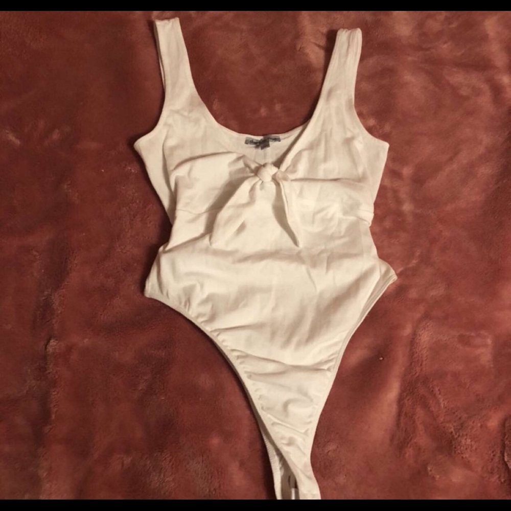 Charlotte Russe white bow bodysuit